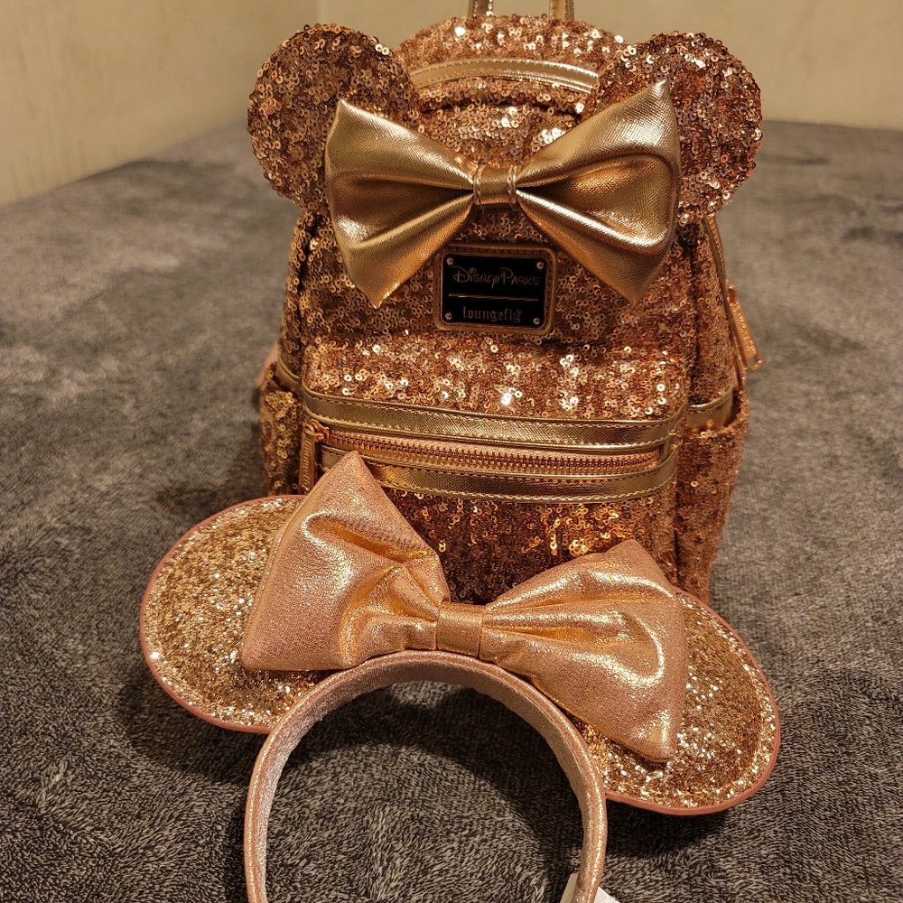 Disney Loungefly backpack rose gold